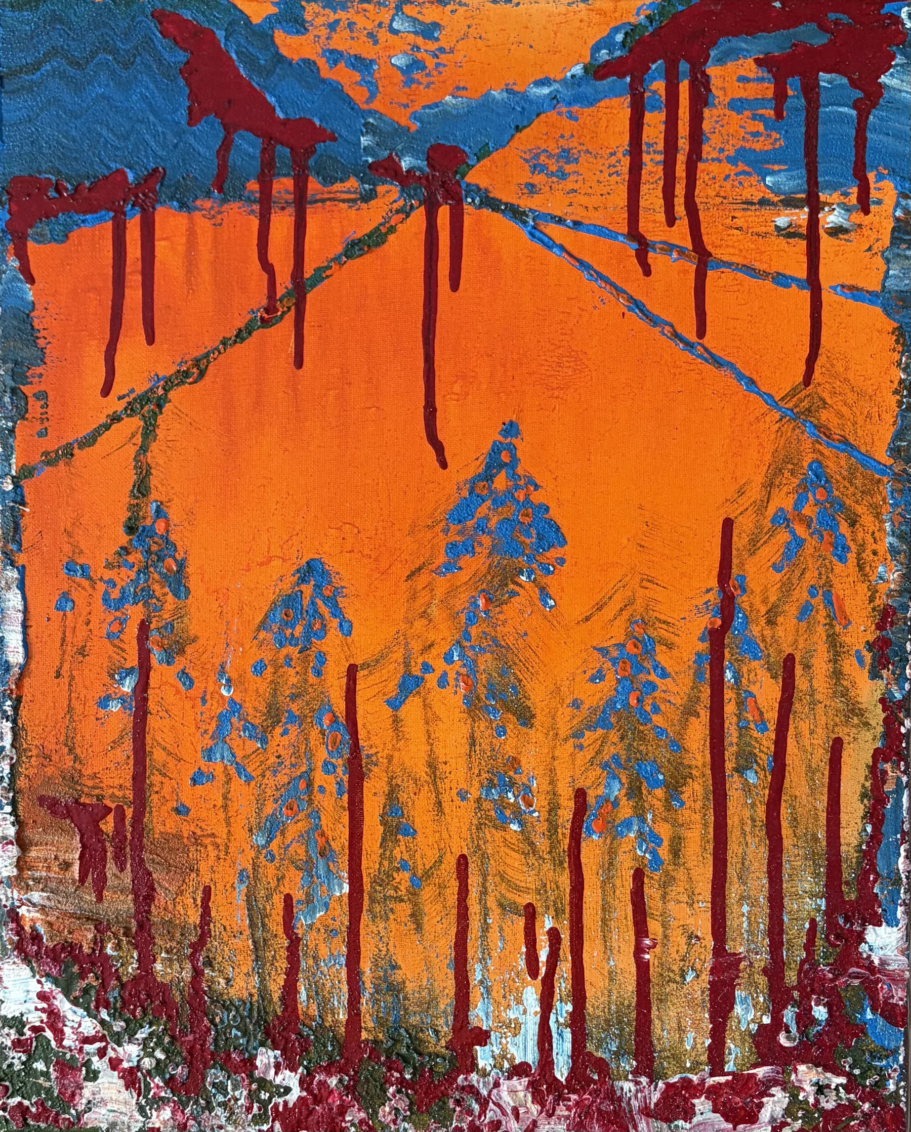 Зимний лес — абстрактная картина